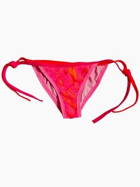 Janne Ibiza Lace Tie-Side Bikini Bottom Neon Pink Orange XS S M Ibiza Handmade